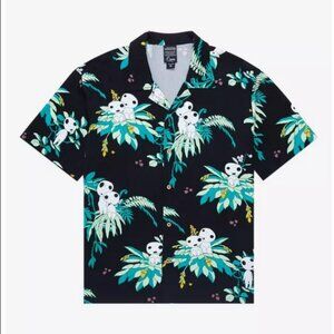 Studio Ghibli Princess Mononoke Kodama Allover Print Woven Button-up, Size 2X